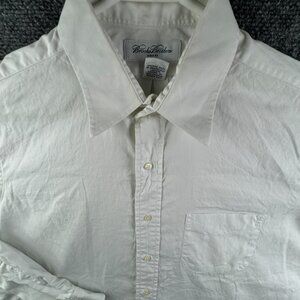 VTG Brooks Brothers Makers USA 16.5 35 Cotton Button Up Shirt Long Sleeve Woven